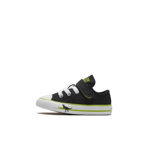 Converse Chuck Taylor All Star Infant Dinoverse Наклеенные Скейтборд Кроссовки Черный Зеленый Малыш