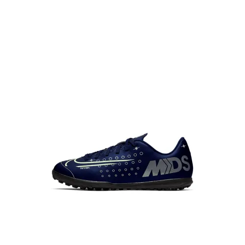 Nike Mercurial Vapor 13 Club Mds TF Slip Устойчивый к истиранию Низкий Топ Детская футбольная обувь Черный Синий Детская