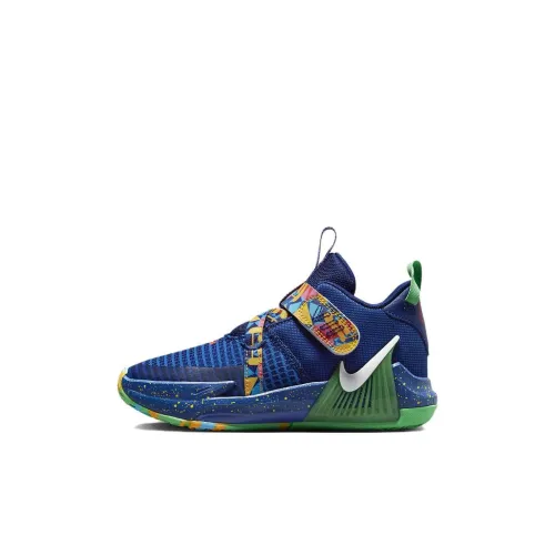 nike Lebron 7 Slip Resistant Abrasion Resistant Low Топ Детские Баскетбольные кроссовки Синий Детские Возраст 3-7 лет
