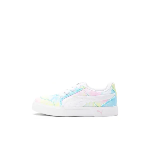 PUMA C REY CV Low Топ Детские Скейтбординги Бело-синий розовый Tie Dye Children Возраст 3-7 лет