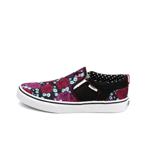Vans Asher Low Топ Детские Скейтбординги Черный Фиолетовый Подростки