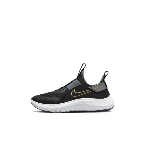 Nike Flex Plu Slip Resistant Амортизация Устойчивость к истиранию Низкий Топ Детская Беговая Обувь Черный Серый