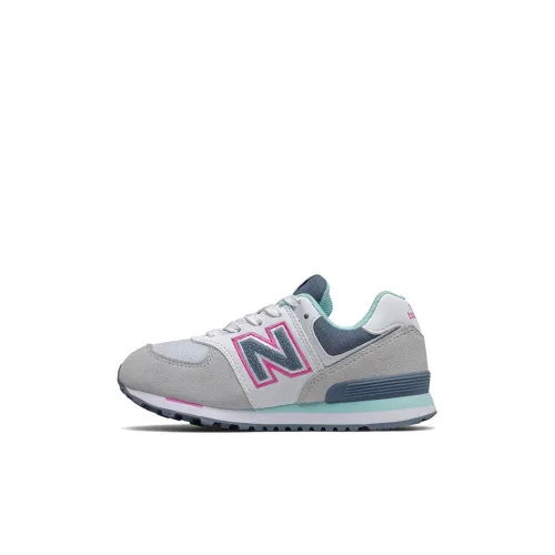 New Balance NB 574 Series Low Топ Детские беговые кроссовки Серо-розовый для детей 3-7 лет