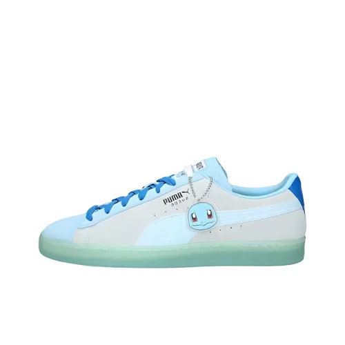 Pokémon X PUMA Suede Series Jr 'Zenigame' Низкий Топ Спортивная Повседневная Обувь Зеленый Подростки