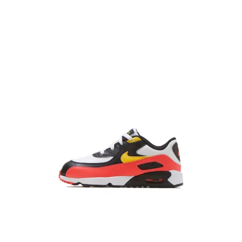 Nike Air Max 90 Low Топ Беговые кроссовки Черный белый красный Детский Wa Toddler