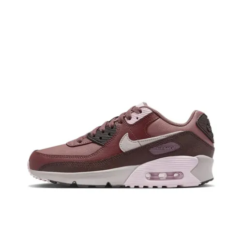 Nike Air Max 90 LTR GS Амортизация Износостойкий Низкий Топ Детские Беговые Кроссовки Коричневый Розовый Подростки