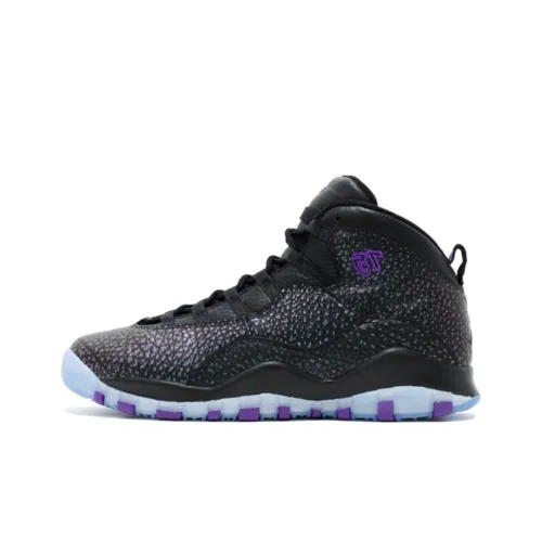 Jordan Air Джордан 10 Ретро Париж MID Топ Детские Баскетбольные Кроссовки Черный Фиолетовый Подростки