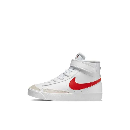 Nike Blazer 77 Износостойкий и Легкий MID Топ Детские Скейтбординги Белый и красный для детей 3-7 лет