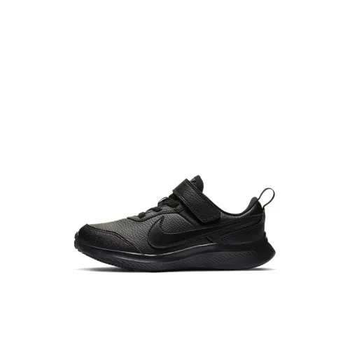 Nike Varsity Leather Low Топ Спортивная повседневная обувь Чисто черный Для детей Возраст 3-7 лет