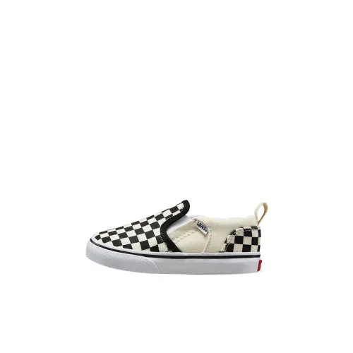 Vans Slip On Series Low Топ Скейтборд Кроссовки Черный Белый Младенец и Малыш
