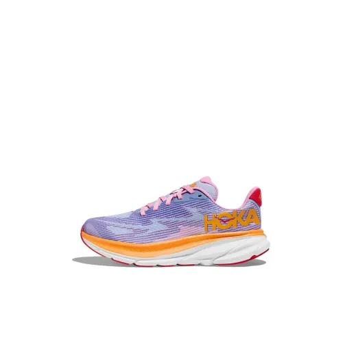 HOKA ONE ONE Clifton 9 Детская беговая обувь Низкий топ Пионовый фиолетовый Kids