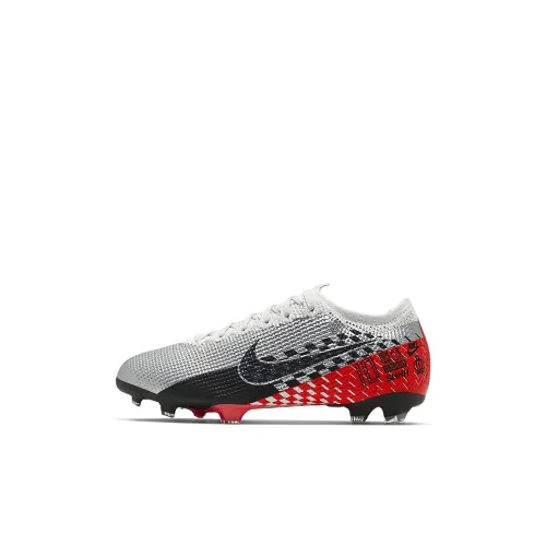 Nike Mercurial Vapor 13 Elite NJR FG Противоскользящий Устойчивый к истиранию Низкий Топ Детская футбольная обувь Белый Черный Красный Детская