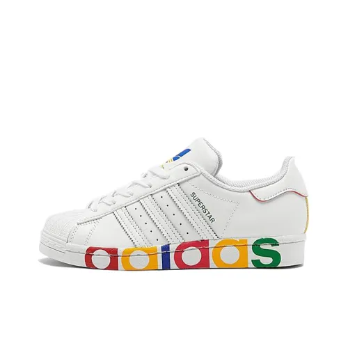Adidas Originals Superstar J Slip-Resistant Низкий Топ Детские Скейтбординг Белый Многоцветный Подростки