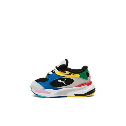 PUMA RS Fast INTL Низкий Топ Обувь для малышей Синий Желтый Зеленый Infant и Toddler