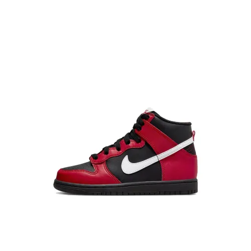 nike Dunk High Топ Детские Скейтбординги Черно-красный Children Возраст 3-7 лет