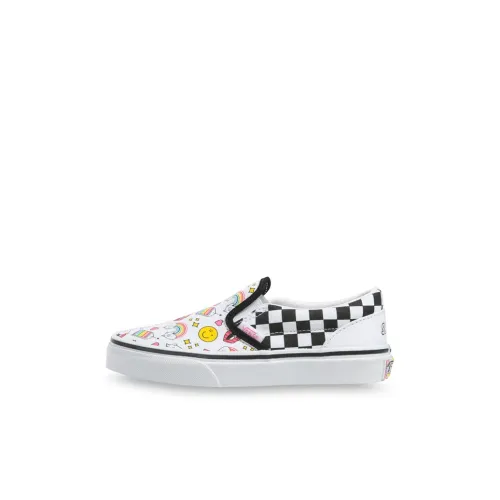 Flour SHOP x Vans Slip On Series Low Топ Детские Скейтбординги Белый черный для детей 3-7 лет