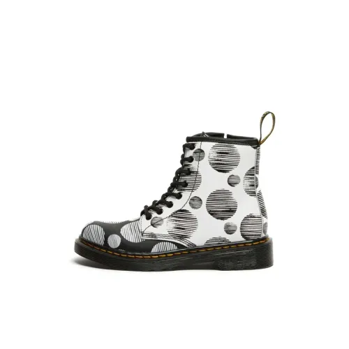 Dr.Martens 1460 Водонепроницаемый и Износостойкий Детские кожаные сапоги Черно-белая панда для детей 3-7 лет
