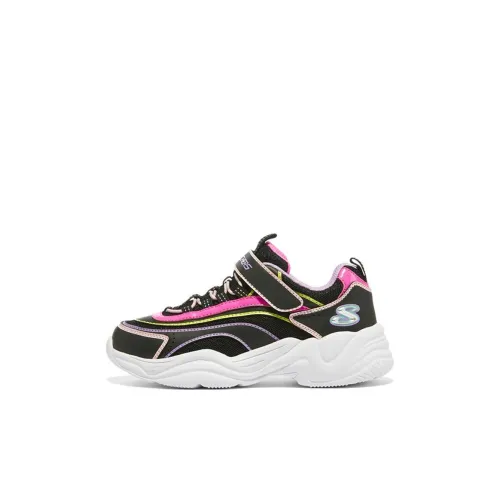 Skechers Slip Resistant Shock Absorbers с антискользящими свойствами устойчивыми к истиранию детские повседневные туфли черный фиолетовый детский