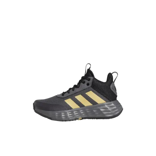 Adidas OwnTheGame 2,0 K противоскользящий устойчивый к истиранию MID топ детские баскетбольные кроссовки серый черный для детей