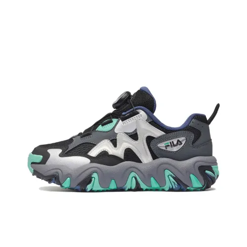 FILA KIDS TGR 4 Противоскользящий Низкий Топ Детская Туристическая Обувь Черный Зеленый