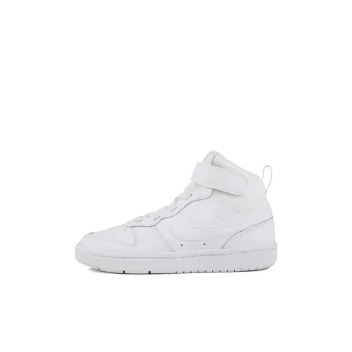 Nike Court Borough MID 2 Противоскользящие Устойчивые к истиранию MID Топ Скейтборд Кроссовки Чисто белый