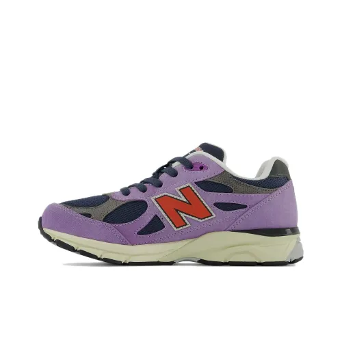 New Balance NB 990 V3 Амортизация Устойчивость к истиранию Дышащий Низкий Топ Retro Running Обувь Фиолетовый Подростки