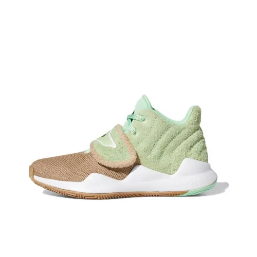 Star Wars x Adidas Deep Threat J Дышащий MID Топ Детские Баскетбольные Кроссовки Коричнево-зеленый Подростки