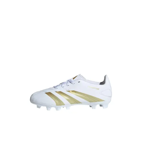 Adidas Predator CLUB Slip Resistant Abrasion Resistant Низкие футбольные бутсы для детей белые золотые
