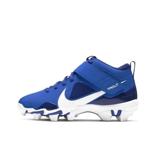 Nike Force Trout 7 Keystone Устойчивый к истиранию Дышащие Детские Кроссовки для тренировок Синие Белые Подростки
