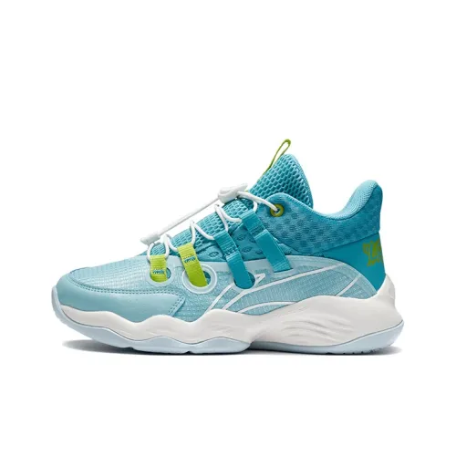 LINING Slip-resistant Shock Absorbers с антиабразивными свойствами Низкий топ Баскетбольные кроссовки Синий Подростки