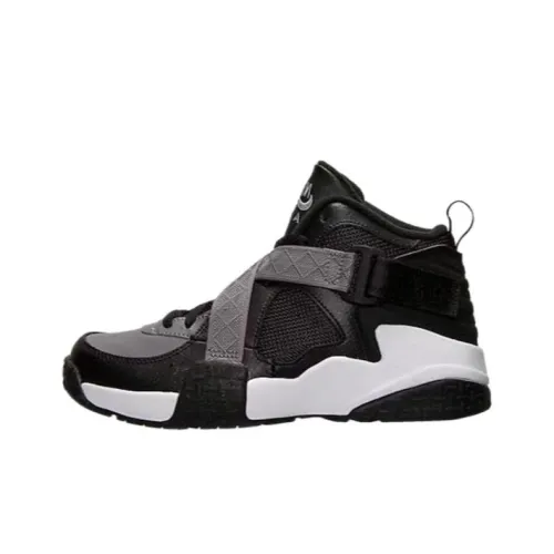 Nike Air Raid Амортизация Износостойкий MID Топ Детские Баскетбольные Кроссовки Черные Подростки