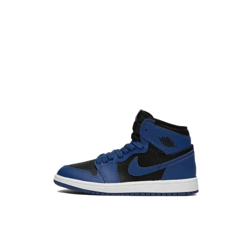 Jordan Air Jordan 1 High Топ Детские Баскетбольные Кроссовки Черный Синий Для Детей Возрастом 3-7 Лет