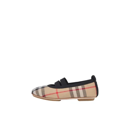 Burberry House Низкие Топ Туфли на Плоской Подошве Бежевые Для Малышей и Детей