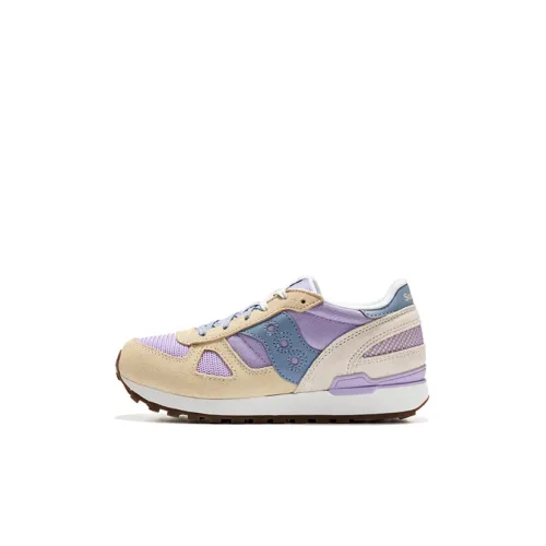 Saucony Shadow Original Детская беговая обувь Низкий топ Желтый Фиолетовый Kids