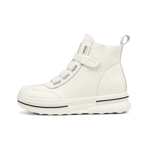 BOERDIQI Легкий визуально увеличивает рост Высокий Топ Повседневный Женский Экрю