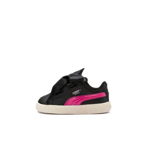 PUMA Basket Series Сердце Jelly Балансированный Легкий Низкий Топ Обувь для малышей Черный Розовый Infant и Toddler