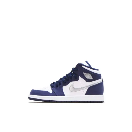Jordan Air Jordan 1 Ретро High Co JP BP High Топ Детские баскетбольные кроссовки для детей 3-7 лет