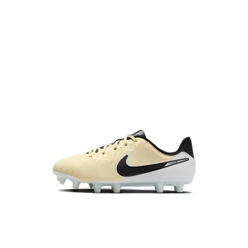 nike Tiempo Legend 10 Academy MG Противоскользящие амортизаторы Низкий топ Детская футбольная обувь Бежевый Черный Белый Детская