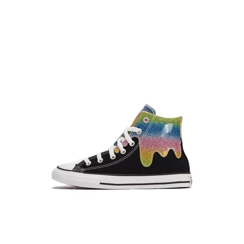 Converse Chuck Taylor All Star Блестящий розовый Drip Высокие кеды для детей черный и розовый для детей в возрасте 3-7 лет