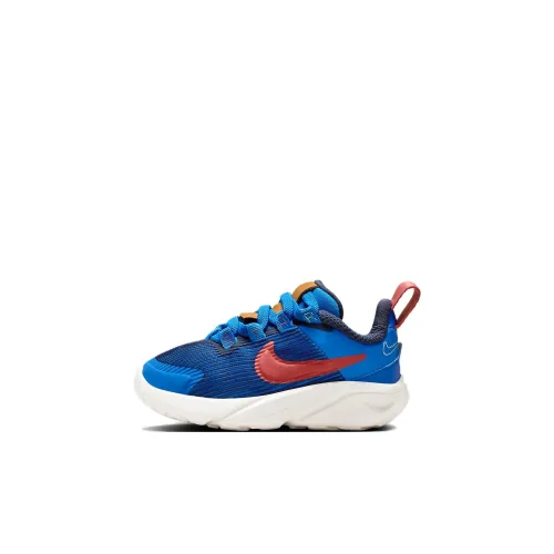 Nike Star Runner 4 Амортизация Износостойкий Низкий Топ Обувь для малышей Синий Красный Infant и Toddler