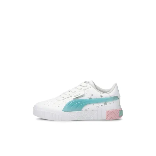 PUMA Cali Series Unicorn Низкий Топ Детские Скейтбординги Белый Зеленый Розовый Дети Возрастом 3-7 Лет