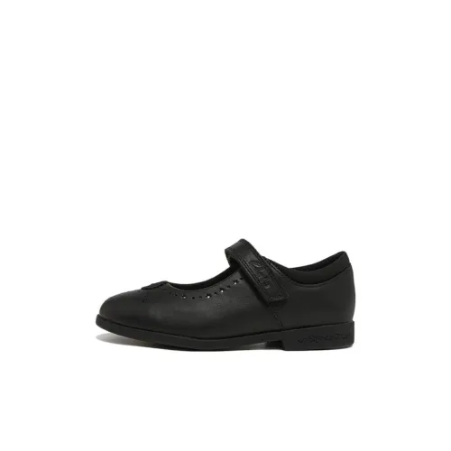 Детская кожаная обувь Clarks Low Top для дошкольников черного цвета