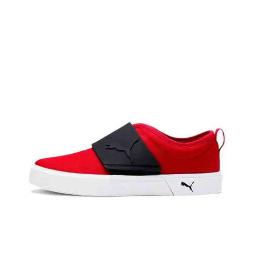 PUMA El Rey El Rey Холст Slip-On Низкий Топ Детские Скейтбординги Красный Белый Черный Подростки