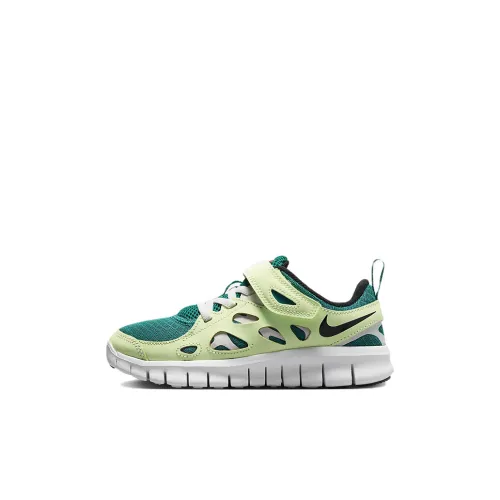 nike Free Run 2,0 Low Топ Детские беговые кроссовки Зеленый Черный Дети Возраст 3-7 лет