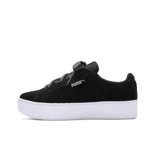 PUMA Vikky Platform Ribbon Jr Low Топ Детские Скейтбординги Черный Белый Подростки