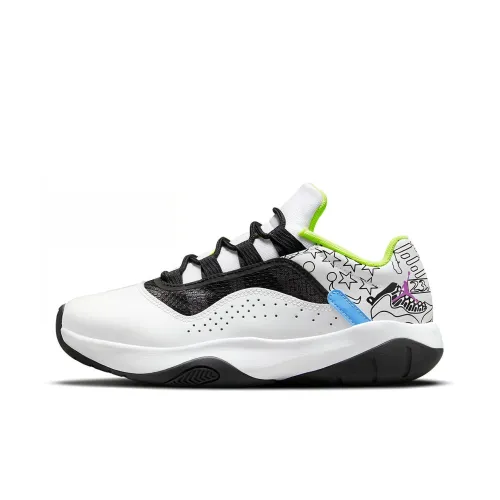 Jordan Air Jordan 11 CMFT Low SE Low Топ Детские Баскетбольные Кроссовки Белый Черный Зеленый Подростки