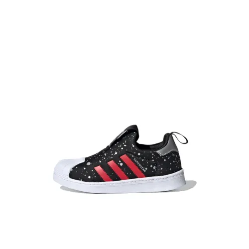 Adidas Originals SUPERSTAR 360 Дышащий и Износостойкий Низкий Топ для Детей Скейтбординг Черный Белый Серебряный