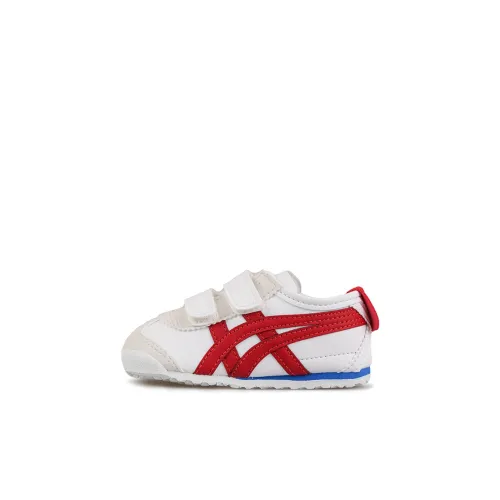 Onitsuka Tiger MEXICO 66 Ts Противоскользящие Низкие Топ Обувь для малышей Белый Красный Infant And Toddler