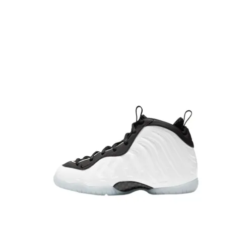 Nike Foamposite One Little 'Домашний' Высокий Топ Винтажные Баскетбольные Кроссовки Белый Черный Для Детей Возрастом 3-7 Лет