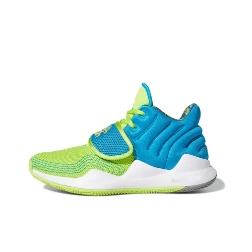 WANJUZONGDONGYUAN x Adidas Deep Threat Alien Дышащий MID Баскетбольные кроссовки Сине-зеленый Подростки